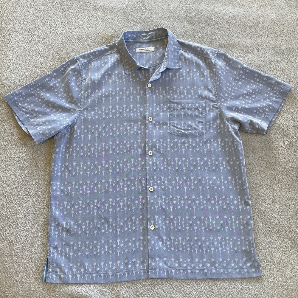 Tommy Bahama The Coconut Point Shirt Mens XL Blue Short Sleeve Coastal Beachy